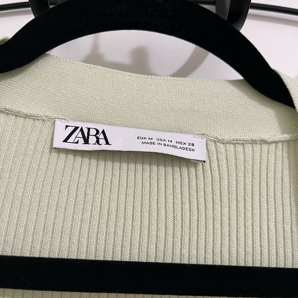 Zara Women's Light Cream/green Sweater cardigan - Picture 2 of 5